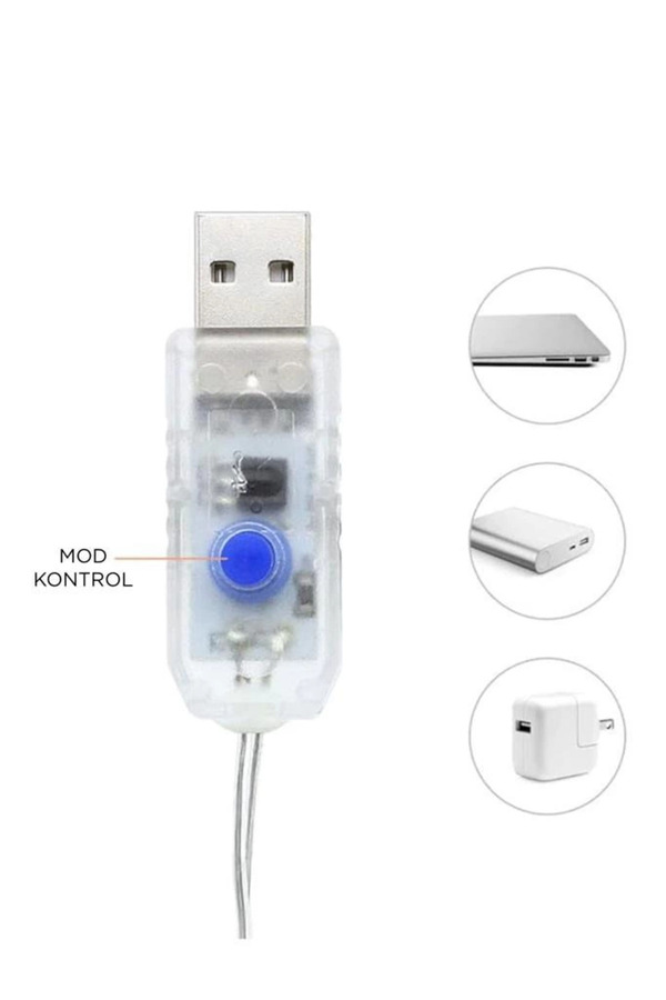 Evimdeyokyok Lw-7 300 Ledli 10 Sarkıt Perde Led Işık, 8 Modlu Uzaktan Kumandalı, 3X3 Metre Peri Telli Led