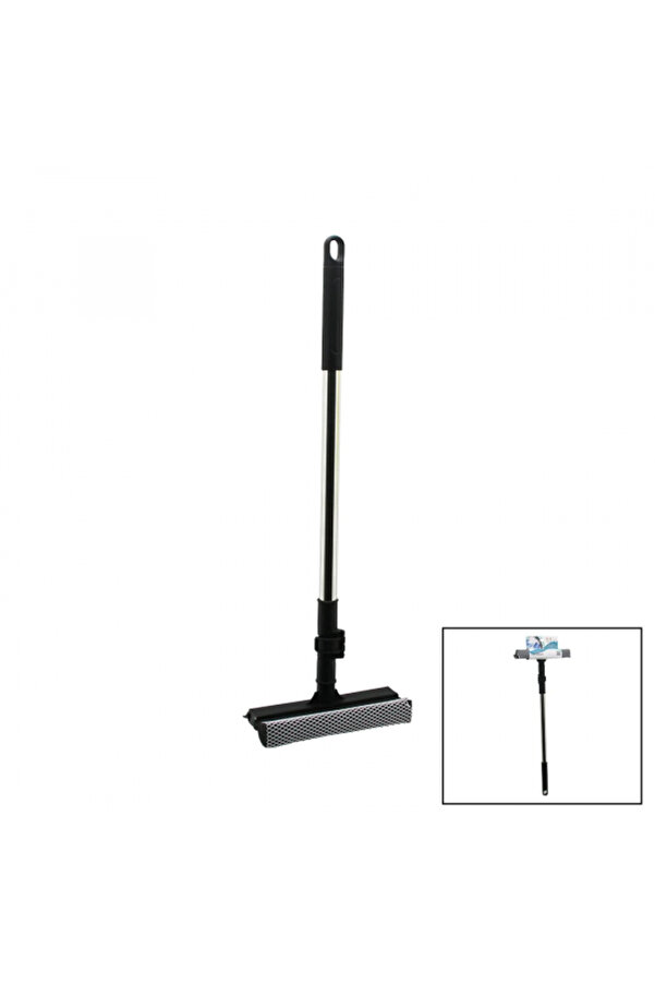 Go İthalat 2İn1 Başlı=Çekpas - Fi̇le Kaplı Sünger Çok Amaçlı Yüzey Temi̇zli̇k Mop - Camsi̇l Ki̇li̇tli̇ Uzayan Metal Sa
