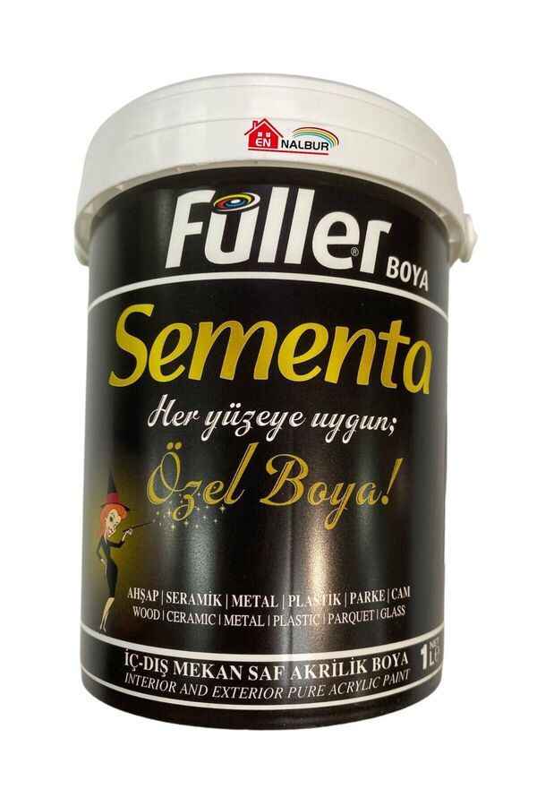 Ethab Ti̇caret Sementa Özel Su Bazlı Saf Akri̇li̇k Boya 1 Li̇tre Si̇yah