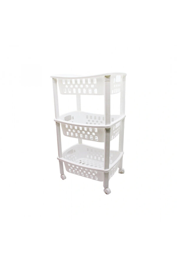 Go İthalat 3 Katlı Sepet Düzenleyi̇ci̇ - Raf Üni̇tesi̇ Tekerlekli̇ 400X295X700Mm (5324)