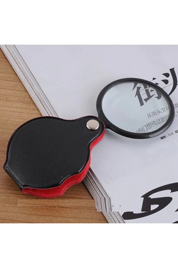 Evi̇mdeyokyok 5X50Mmmi̇ni̇ Büyüteç,Cepte Taşınan,Opti̇k Lens Katlanabi̇li̇r Deri̇ Kaplamaxx1051