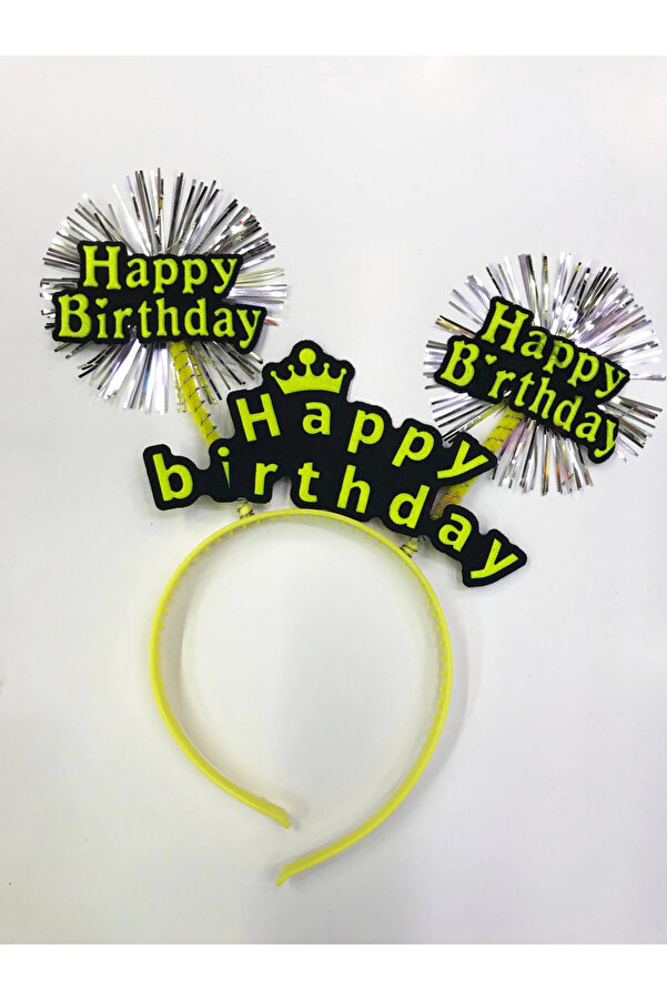Evi̇mdeyokyok Happy Bi̇rthday Neon Renk Doğum Günü Tacı 12 Adet