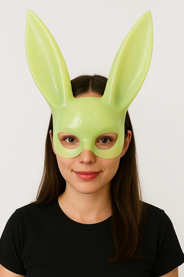 Evi̇mdeyokyok Karanlıkta Parlayan Fosforlu Tavşan Maskesi̇ – Glow Bunny Masquerade Maske (32X22 Cm)