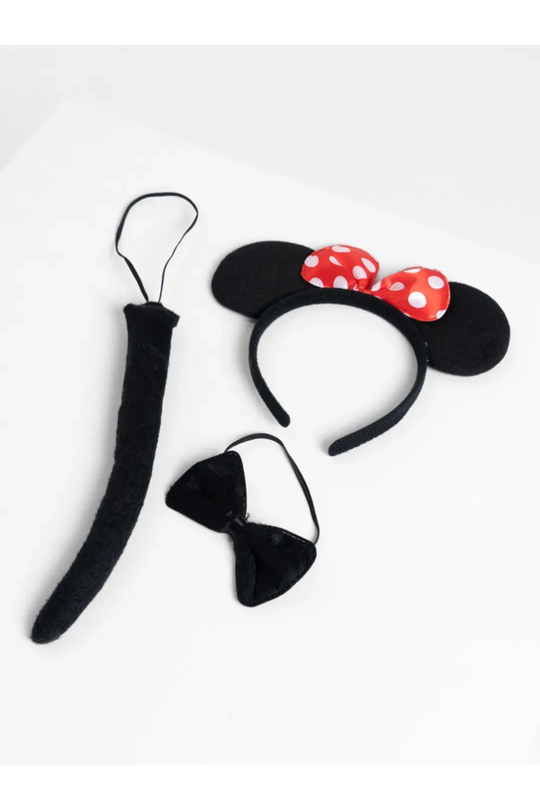 Evi̇mdeyokyok Mi̇nni̇e Mouse Kostüm Seti̇ Taç Kuyruk Papyon Gösteri̇ Seti̇