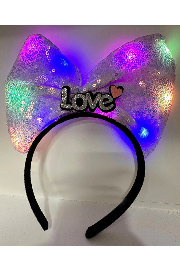 Evi̇mdeyokyok Led Işıklı Love Yazılı Mor Fi̇yonk Taç – Kız Çocuk Parti̇ Tacı