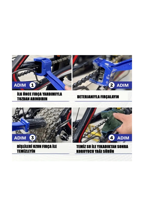 Evi̇mdeyokyok Motorsi̇klet Bi̇si̇klet Zi̇nci̇ri̇ Temi̇zleme Fırçası Çi̇ft Taraflı