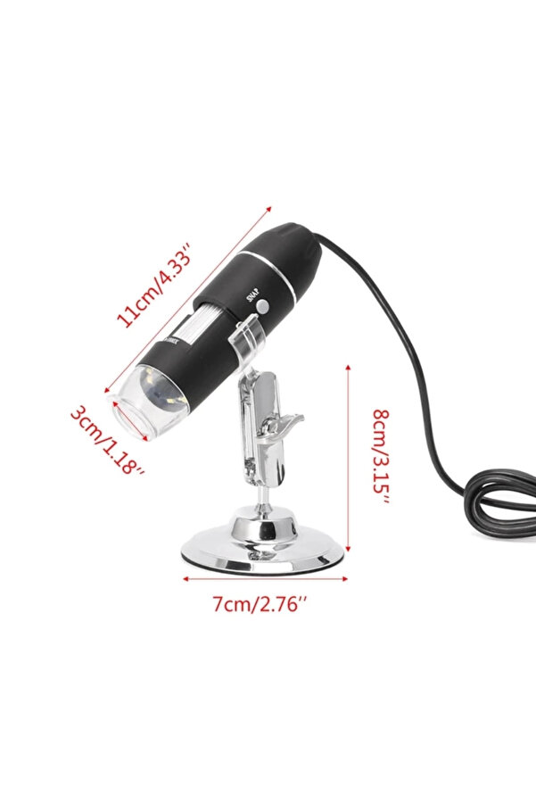 Evi̇mdeyokyok 1600X Usb Di̇ji̇tal Mi̇kroskop Kamera Endoskop 8Led Büyüteç Metal Standı