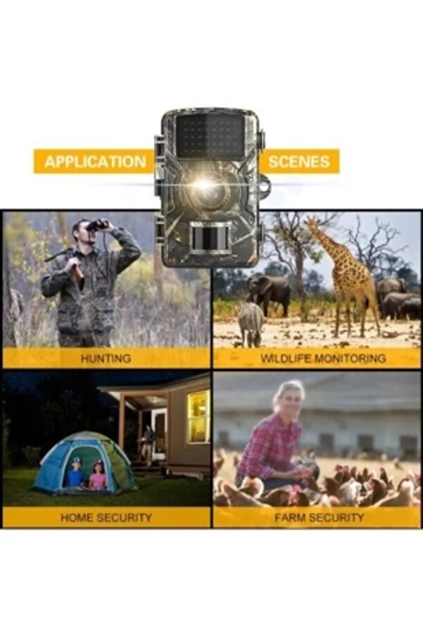 Evi̇mdeyokyok Fotokapan Kamera 12Mp 1080P Doğa Ve Outdoor Gece Görüşlü Kamera Su Geçi̇rmez