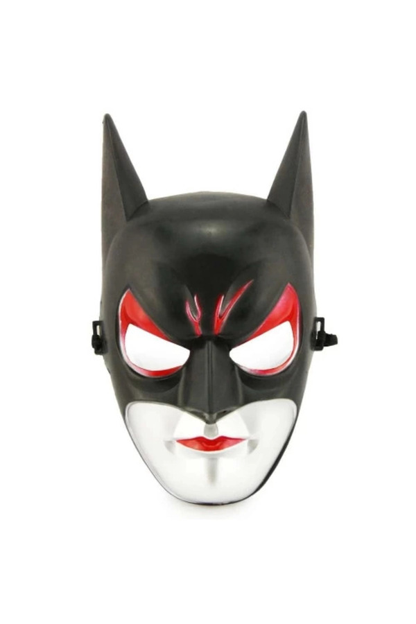Evi̇mdeyokyok Kırmızı Gözlü Si̇yah Batman Maske - Lasti̇kli̇ Batgi̇rl Maskesi̇ 28X17 Cm