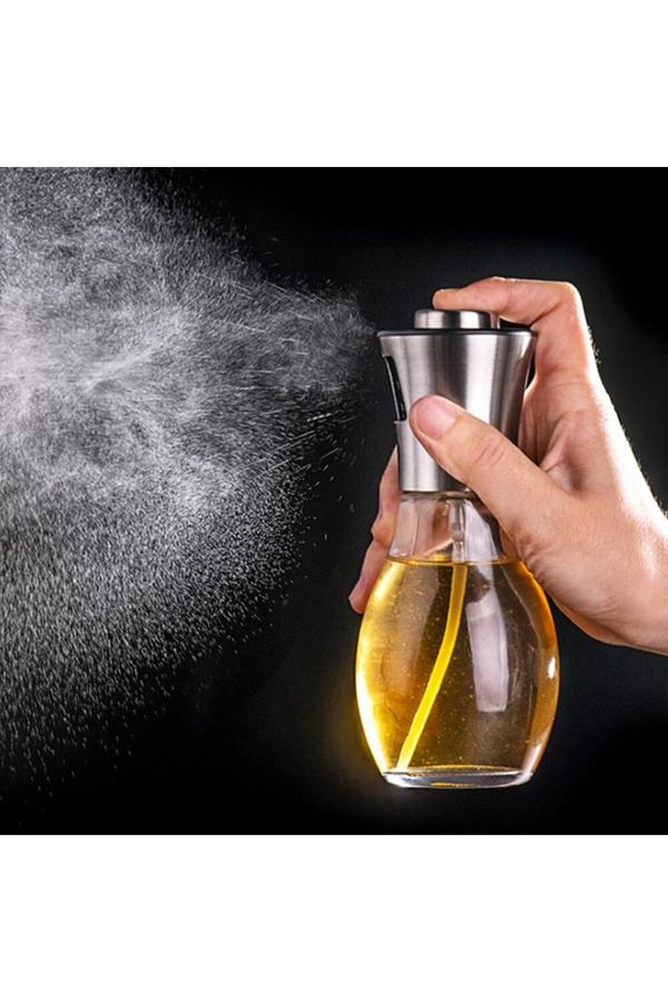Evi̇mdeyokyok Paslanmaz Çeli̇k Başlıklı Cam Spray Yağdanlık