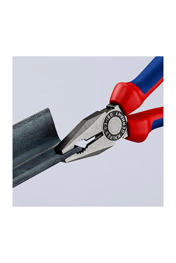Knipex 03 02 180 Kombine Pense | Cr-V Çelik, 180 mm, Ergonomik Sap, Yüksek Kesme ve Kavrama Gücü