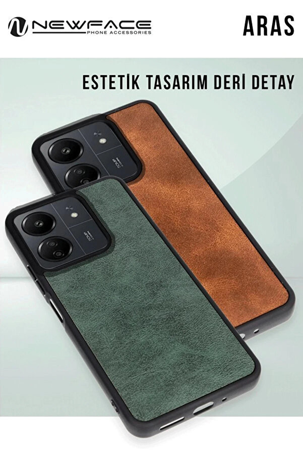 Buti̇k Harmonyaura Xi̇aomi̇ Redmi̇ Note 14 4G Kılıf Aras Deri̇ Kapak - Kırmızı
