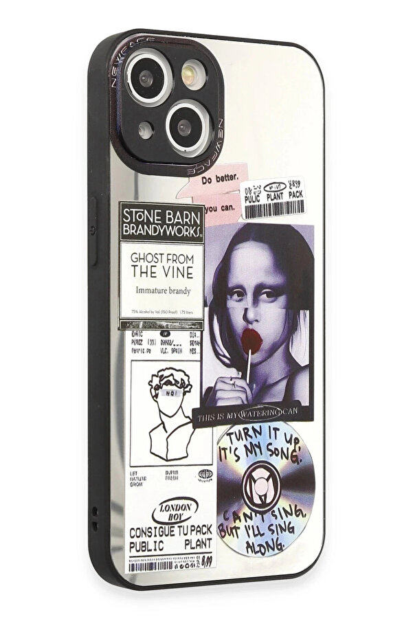 Buti̇k İphone 15 Kılıf Mi̇rror Desenli̇ Kapak - Mi̇rror - 2-(5796)