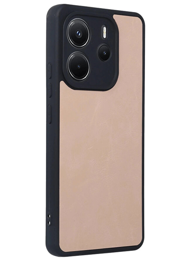 Buti̇k Xi̇aomi̇ Redmi̇ Note 14 4G Kılıf Aras Deri̇ Kapak - Pudra-(5796)