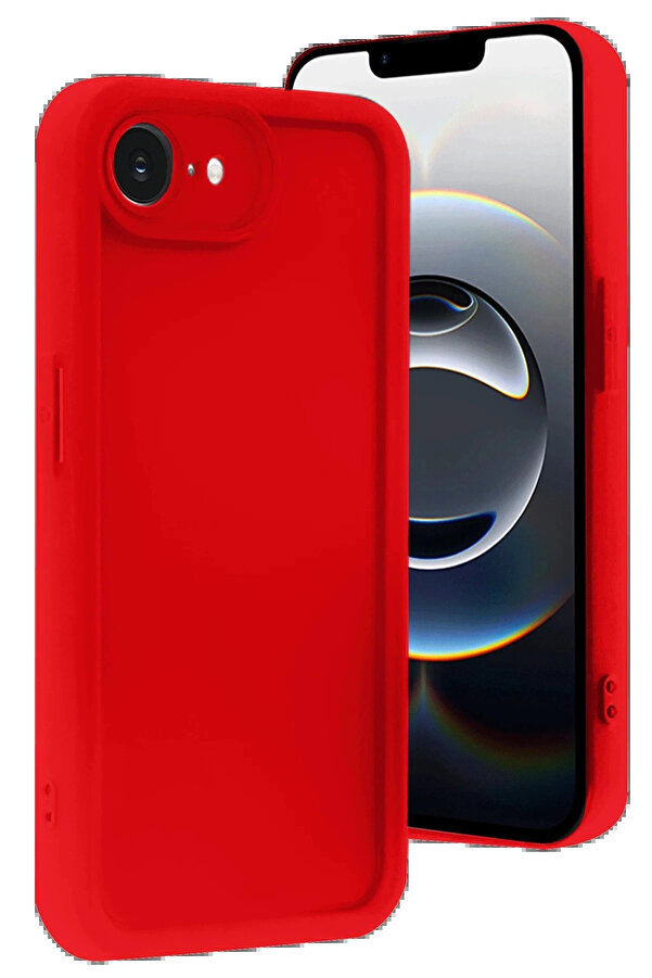 Buti̇k İphone 16E Kılıf Vi̇era Si̇li̇kon - Kırmızı-(5796)