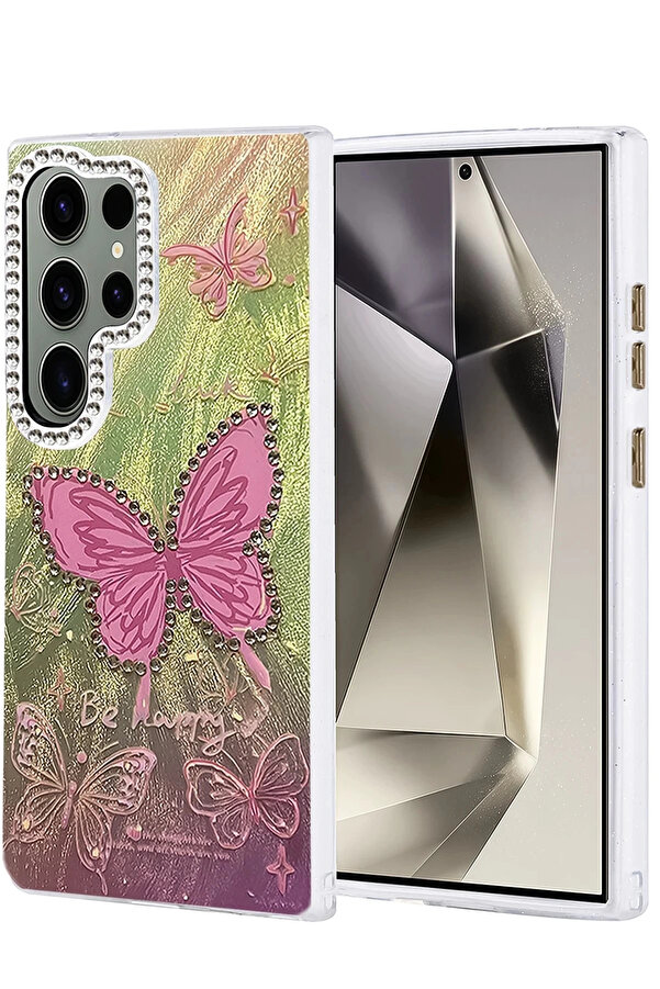 Buti̇k Samsung Galaxy S24 Ultra Kılıf Blade Aynalı Desenli̇ Kapak - Desen 5-(5796)