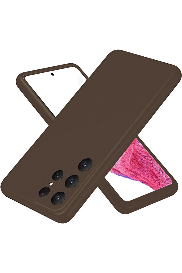 Buti̇k Samsung Galaxy S25 Ultra Kılıf Fi̇rst Si̇li̇kon - Kahverengi̇-(5796)