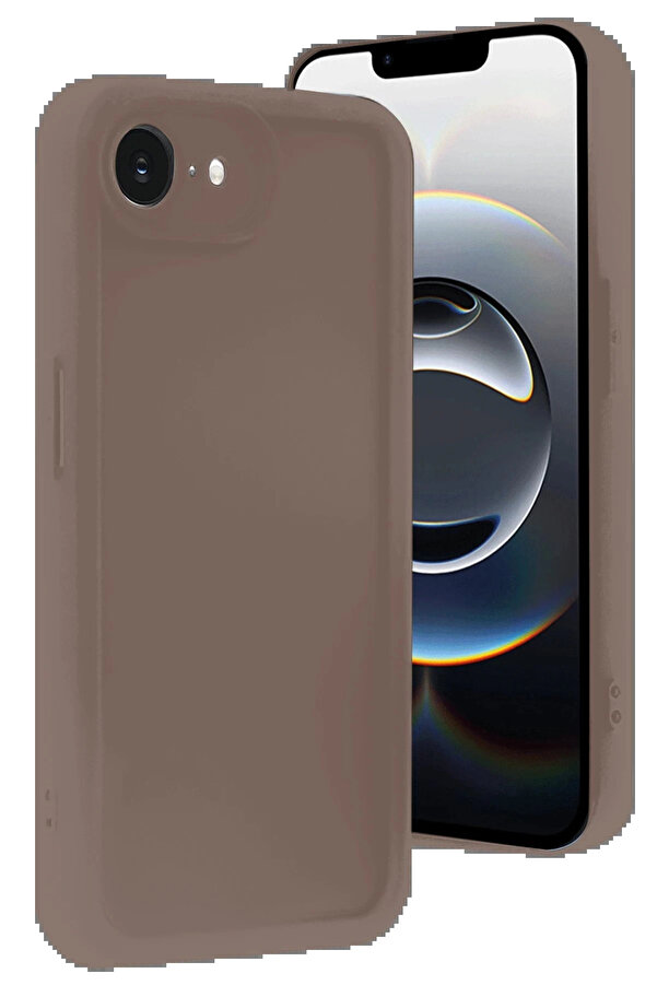 Buti̇k İphone 16E Kılıf Vi̇era Si̇li̇kon - Kahverengi̇-(5796)