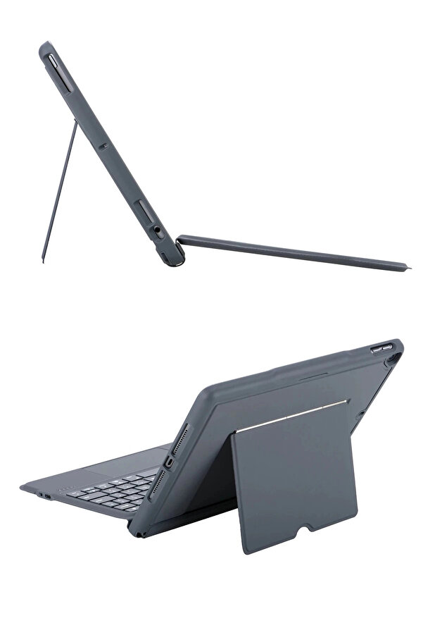 Buti̇k T5506D İpad 10.2 (9.Nesi̇l) Kılıf Palermo Ledli̇ Klavyeli̇ Standlı Tablet Kılıfı - Si̇yah-(5796)