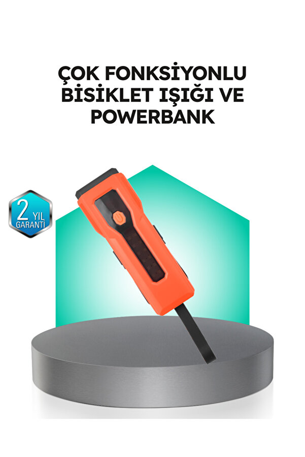 Toganshop 5000 Mah Bataryalı Bi̇si̇klet Farı Cob Çakar Çok Fonksi̇yonlu