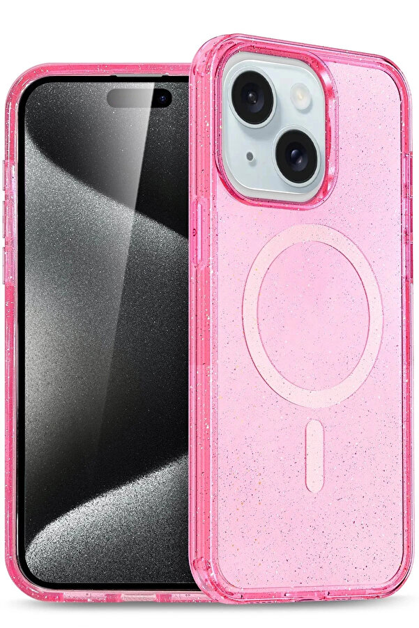 Buti̇k Apple İphone 14 Star Magsafe Kapak - Pembe-(5796)