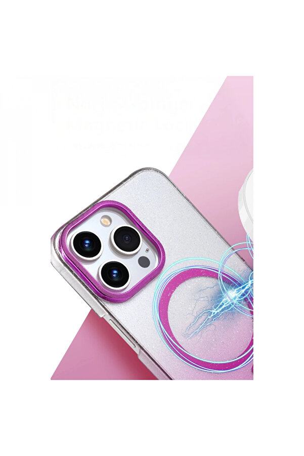 Buti̇k Harmonyaura Apple İphone 15 Pro Max Glossy Magsafe Kapak - Çöl Ti̇tanyum