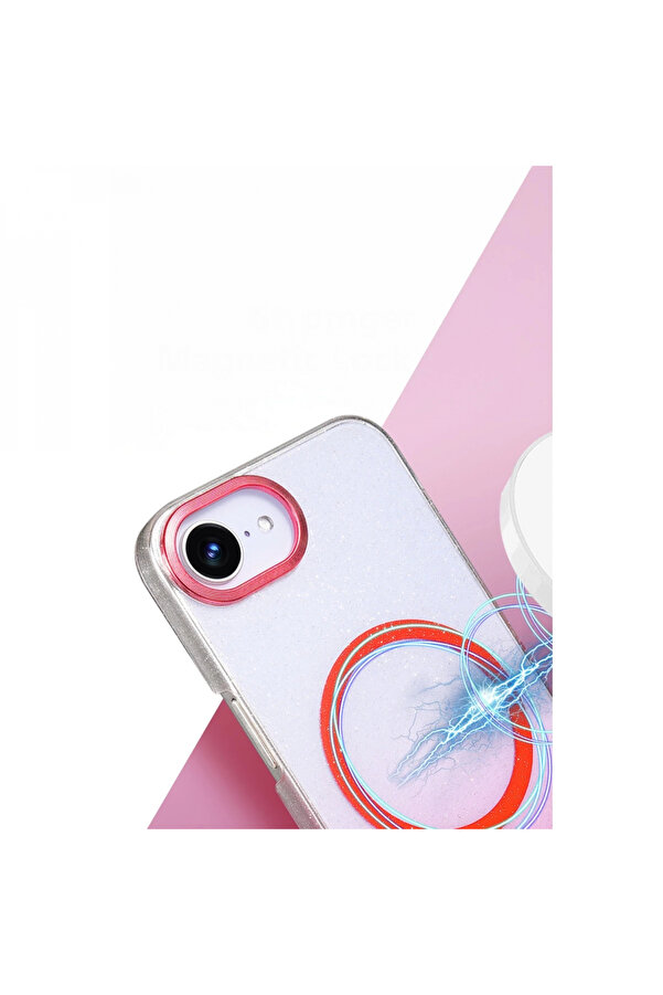 Byhodi̇ Harmonyaura Apple İphone 16E Glossy Magsafe Kapak - Pembe