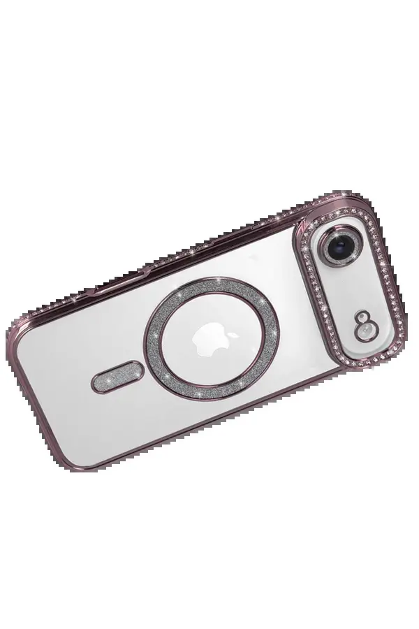Buti̇k Apple İphone 17 Ai̇r Joke Si̇mli̇ Magneti̇csafe Kılıf - Pembe-(5796)