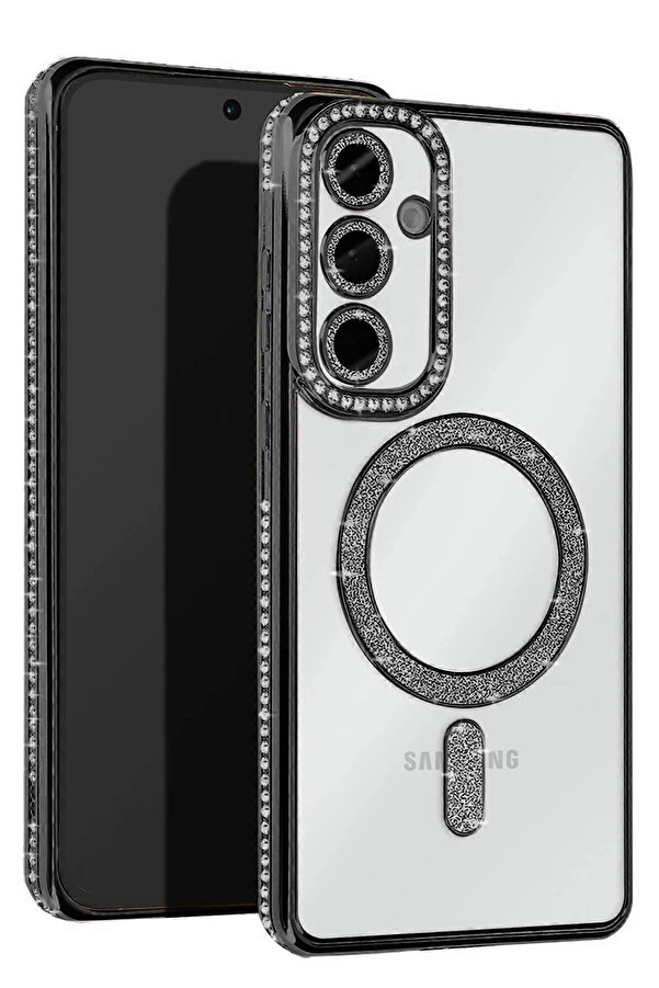 Buti̇k Samsung Galaxy A26 Joke Si̇mli̇ Magneti̇csafe Kılıf - Si̇yah-(5796)