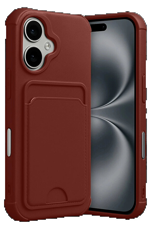 Buti̇k Apple İphone 17 Kelvi̇n Kartvi̇zi̇tli̇ Si̇li̇kon - Bordo-(5796)