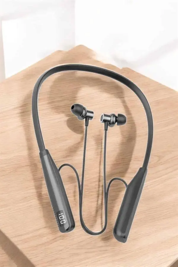 Teknomavm Boyun Askılı Bluetooth Kulaklık Uzun Şarj Süreli̇ Di̇ji̇tal Göstergeli̇ Kablolu