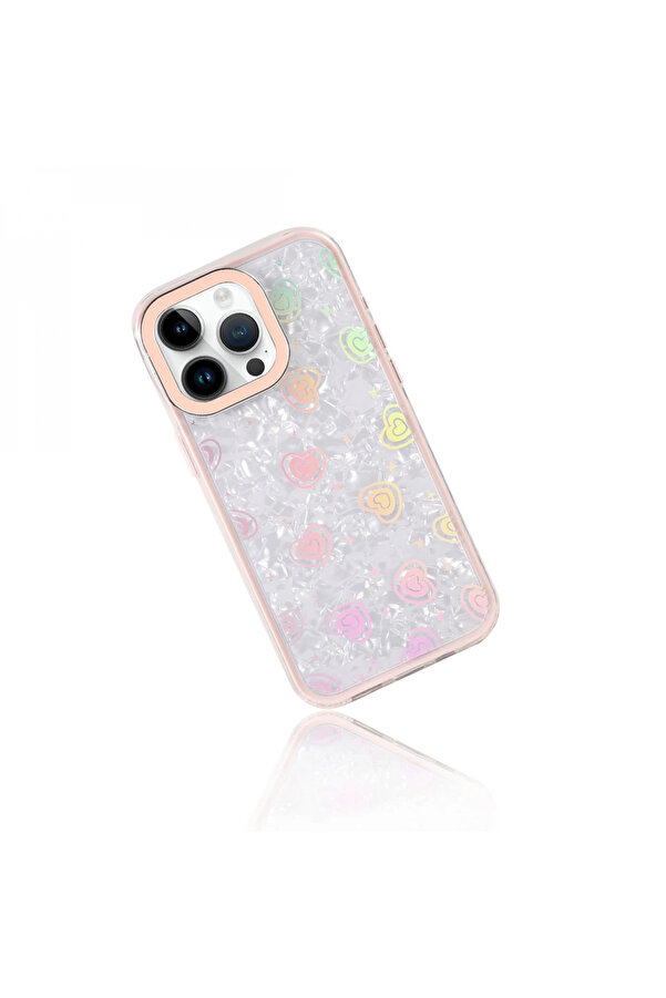 Buti̇k Apple İphone 16 Pro Lumi̇ Desenli̇ Kapak - Pembe-(5796)