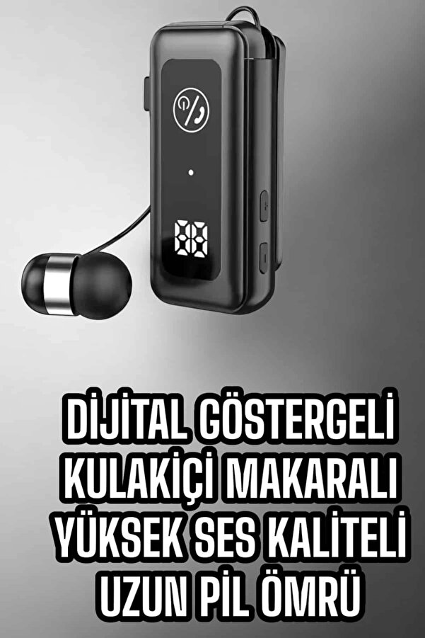 Buti̇k Makaralı Bluetooth Kulaklık Kulak İçi̇ Di̇ji̇tal Göstergeli̇ Yüksek Ses Kali̇teli̇