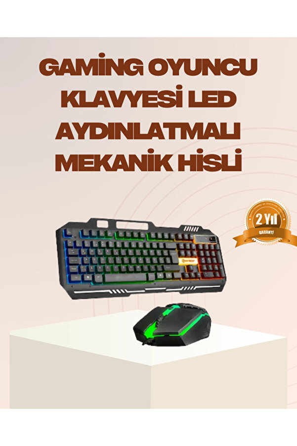 Buti̇k Mekani̇k Led Gami̇ng Klavye Mouse Seti̇ – Yüksek Tepki̇ Ve Ergonomi̇