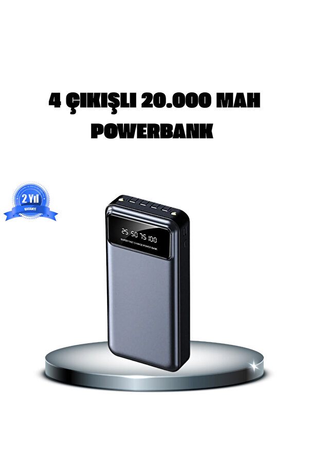 Buti̇k Powerbank 20000 Mah 4 Çıkışlı Hızlı Şarjlı Ve Led Göstergeli̇