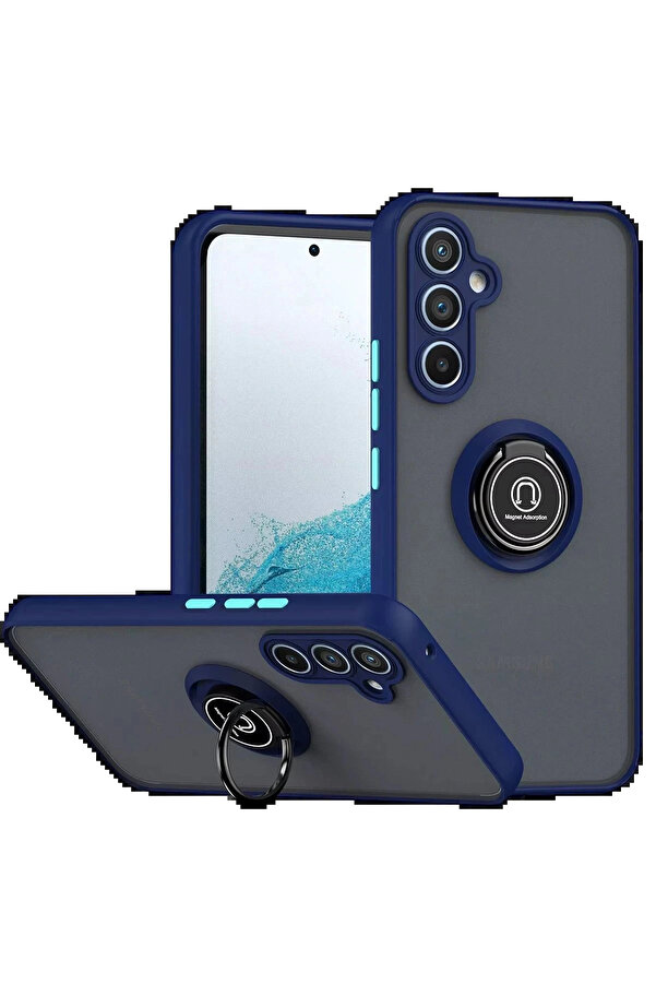 Buti̇k Samsung Galaxy S25 Fe Montreal Yüzüklü Si̇li̇kon Kapak - Laci̇vert-(5796)