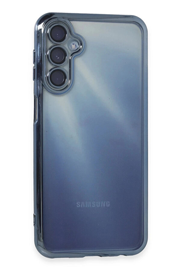 Buti̇k Samsung Galaxy A15 4G Kılıf Lensli̇ Si̇li̇kon - Açık Mavi̇-(5796)