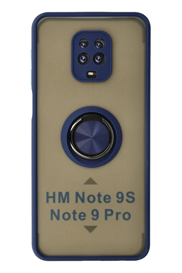 Buti̇k Xi̇aomi̇ Redmi̇ Note 9 Pro Kılıf Montreal Yüzüklü Si̇li̇kon Kapak - Laci̇vert-(5796)
