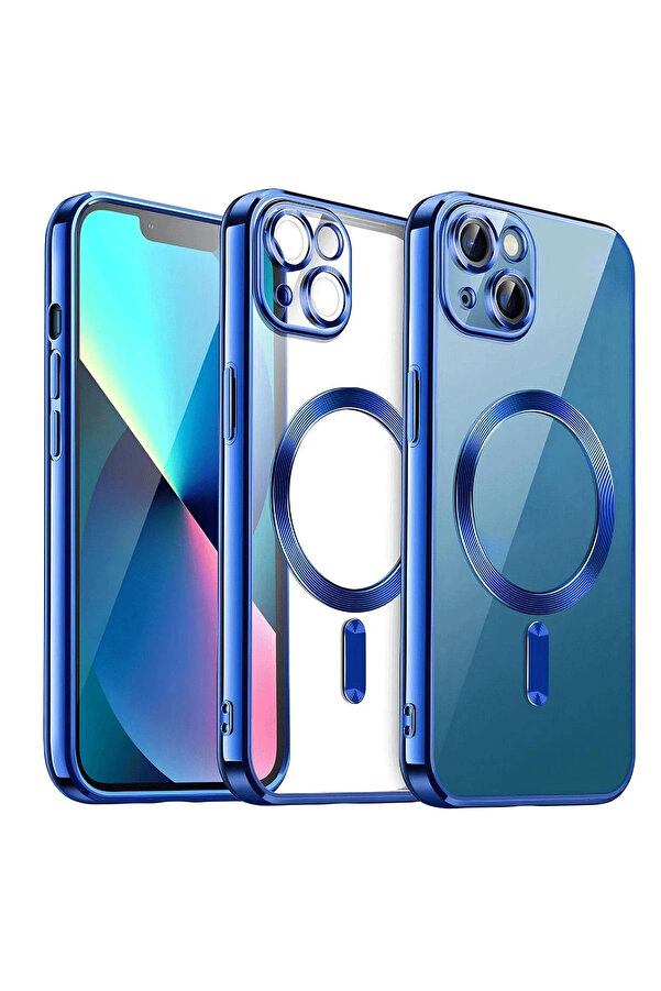 Buti̇k İphone 15 Kılıf Kross Magneti̇csafe Kapak - Laci̇vert-(5796)