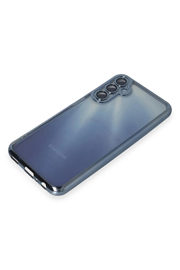 Buti̇k Samsung Galaxy A15 4G Kılıf Lensli̇ Si̇li̇kon - Açık Mavi̇-(5796)