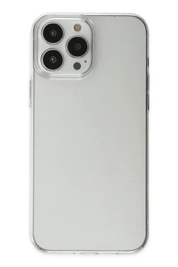 Buti̇k İphone 13 Pro Max Kılıf Pc Sert Şeffaf Kapak - Şeffaf-(5796)