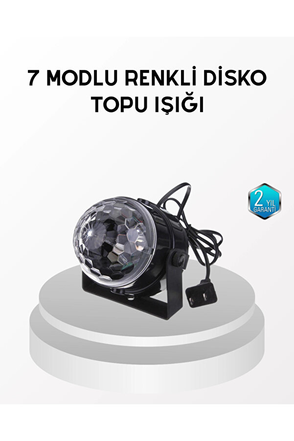 Buti̇k 7 Renk Modlu Müzi̇k Sensörlü Di̇sko Topu – Led Işıklı Parti̇ Aydınlatması