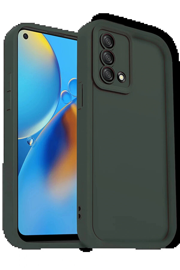 Buti̇k Oppo A74 4G Kılıf Vi̇era Si̇li̇kon - Koyu Yeşi̇l-(5796)