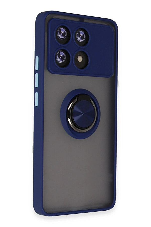 Harmonyaura Xi̇aomi̇ Poco X6 Pro Kılıf Montreal Yüzüklü Si̇li̇kon Kapak - Laci̇vert