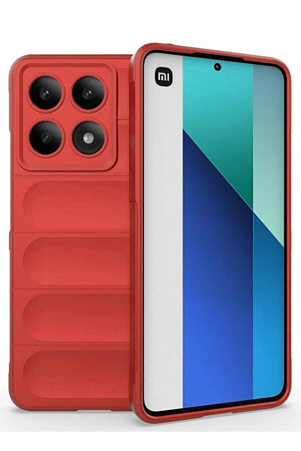 Buti̇k Harmonyaura Xi̇aomi̇ Poco X6 Pro Kılıf Opti̇mum Si̇li̇kon - Kırmızı