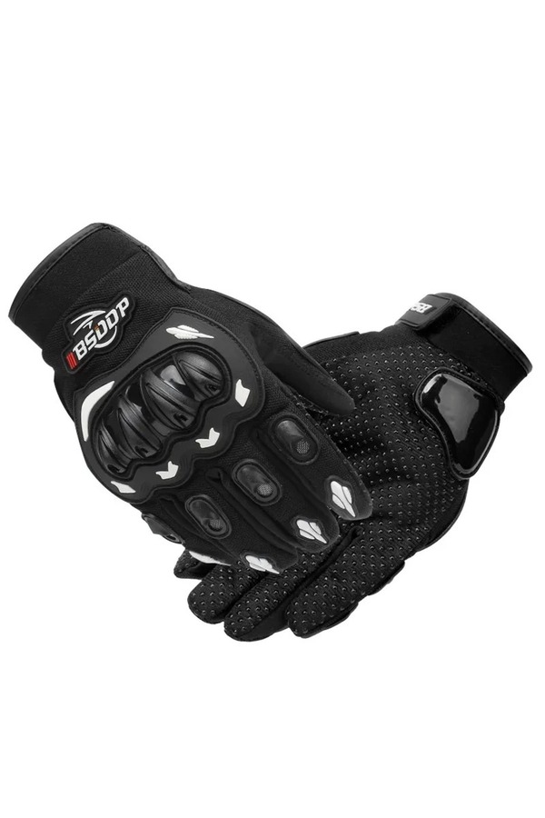 Schulzz Unisex Siyah Profesyonal Kemik Korumalı Motosiklet Eldiveni Dokunmatikli