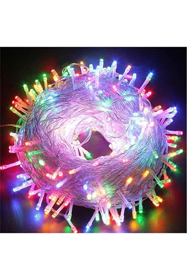 Evi̇mdeyokyok 10M 100 Led Boncuk Lamba Rgb Işık Şeffaf Kablo Mz-18-1