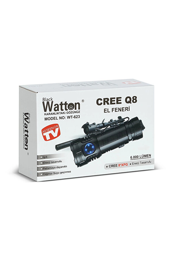Evi̇mdeyokyok Cree Q8- Xpg 8+1 Led Şarjlı El Feneri̇ Wt-623