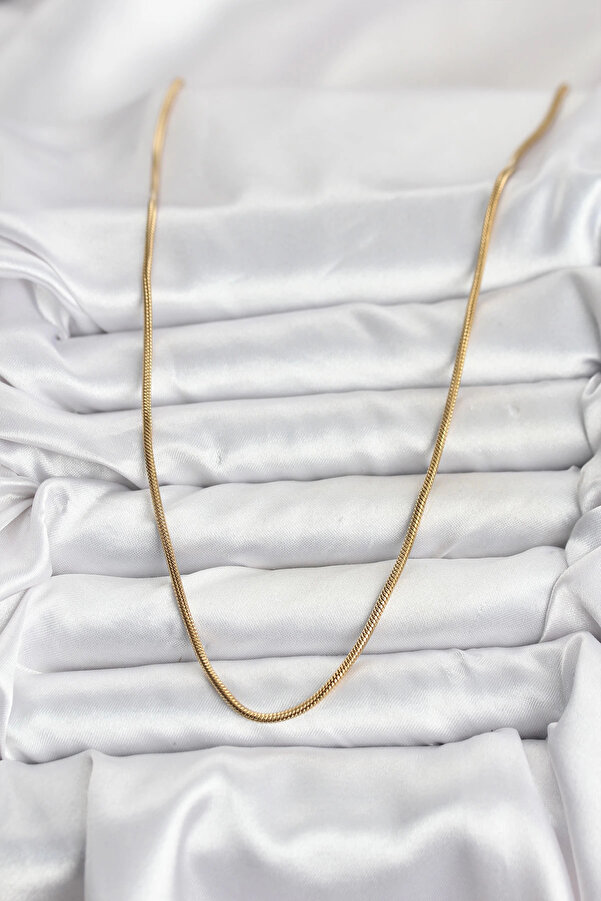 Buti̇k 316L Çeli̇k Zi̇nci̇r Gold Renk 60 Cm Yılan Zi̇nci̇r Kadın Kolye