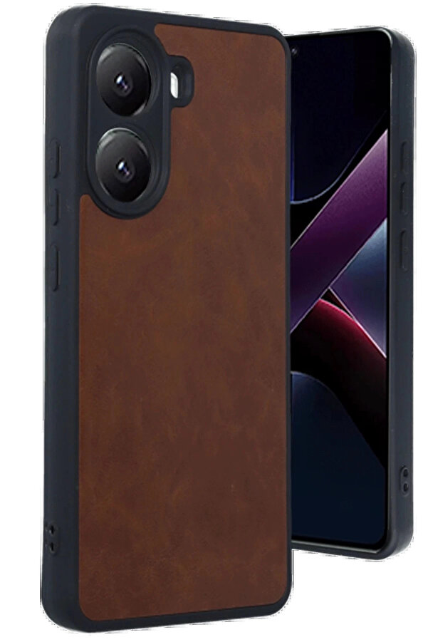 Buti̇k Xi̇aomi̇ Poco X7 Pro Kılıf Aras Deri̇ Kapak - Taba-(5796)